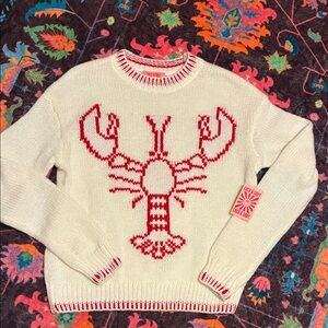 White and Red Lobster Sweater